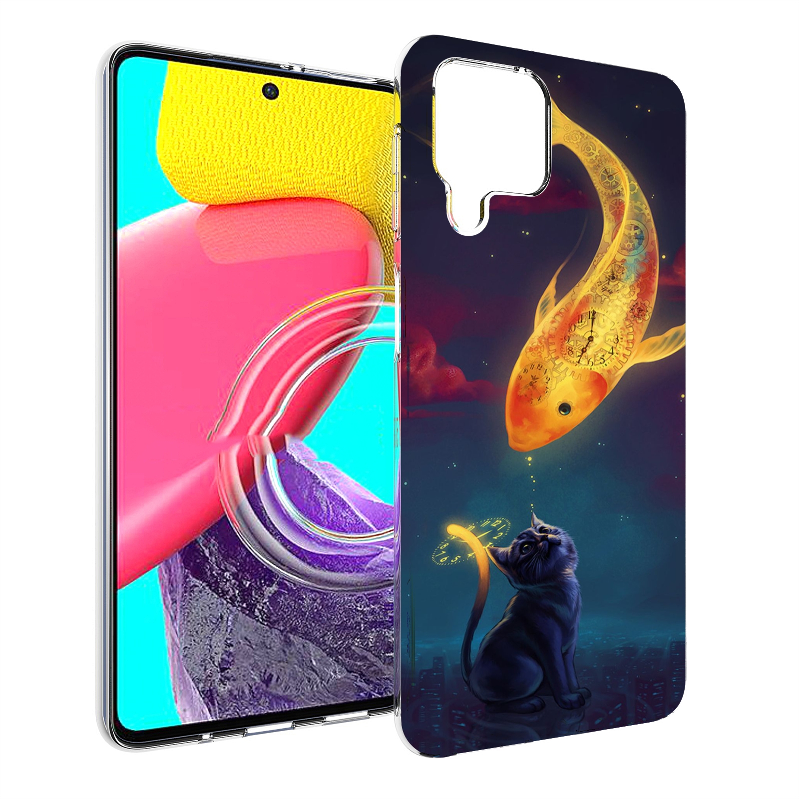 

Чехол Mypads Золотая-Рыбка-Часовая Для Samsung Galaxy M53 (Sm-M536), Прозрачный, Tocco