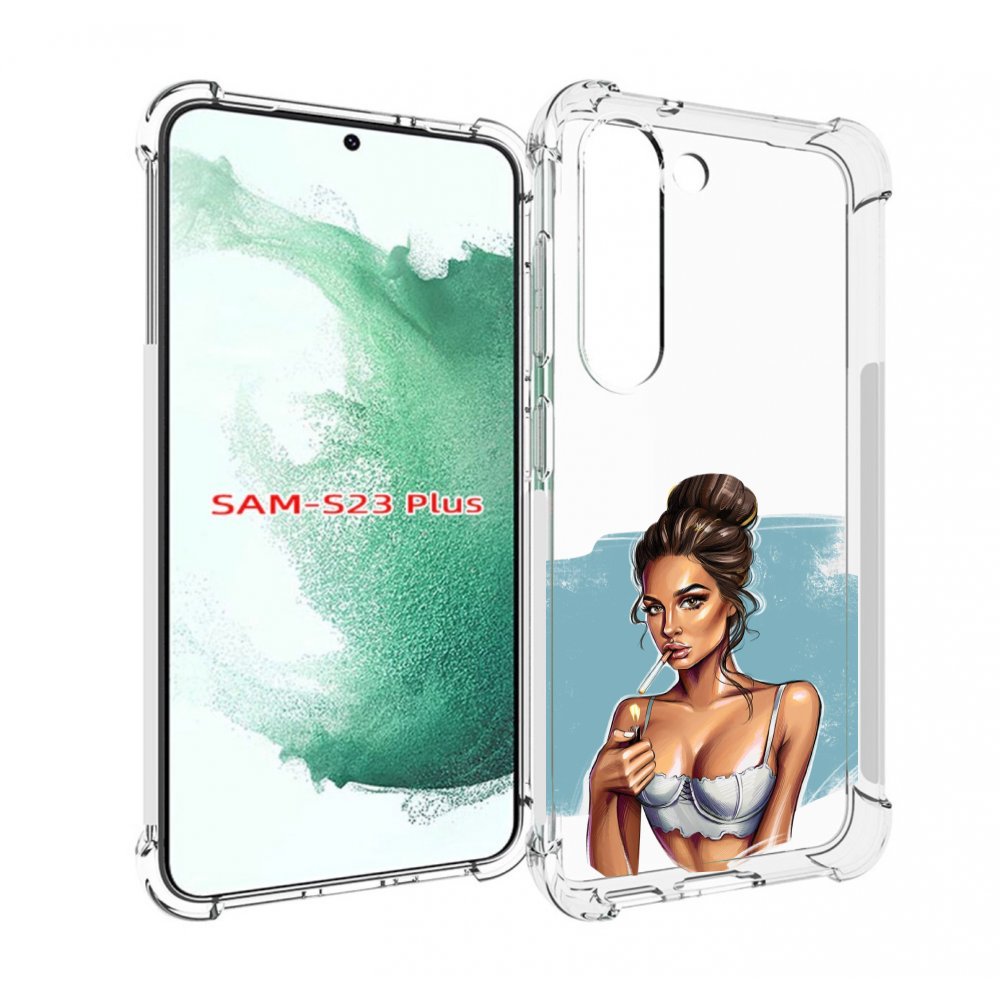 Чехол MyPads девушка-с-зажигалкой для Samsung Galaxy S23 Plus +