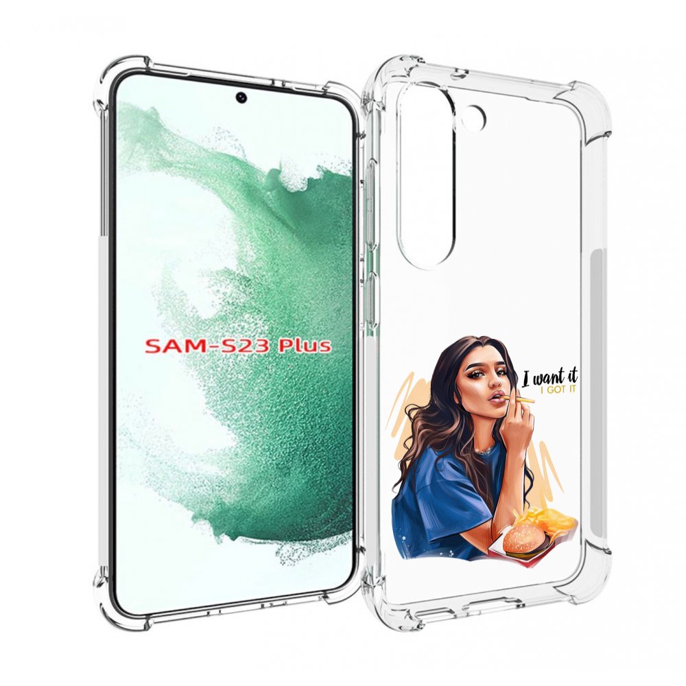 

Чехол MyPads девушка-с-едой-и-сигаретой женский для Samsung Galaxy S23 Plus +, Прозрачный, Tocco