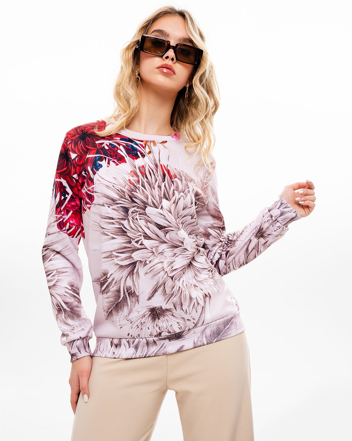 

Свитшот женский SAHAR Art lab OPSW002 бежевый 2XL, OPSW002