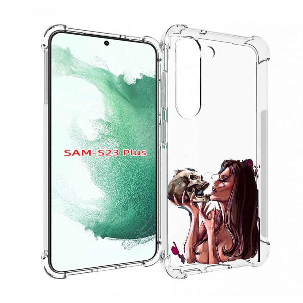 

Чехол MyPads девушка-модель-с-черепом для Samsung Galaxy S23 Plus +, Прозрачный, Tocco