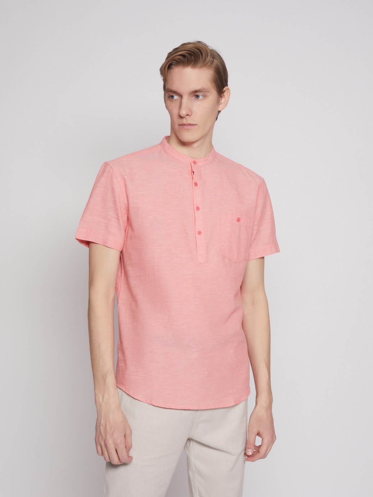 Рубашка мужская Zolla 012252259043 розовая M