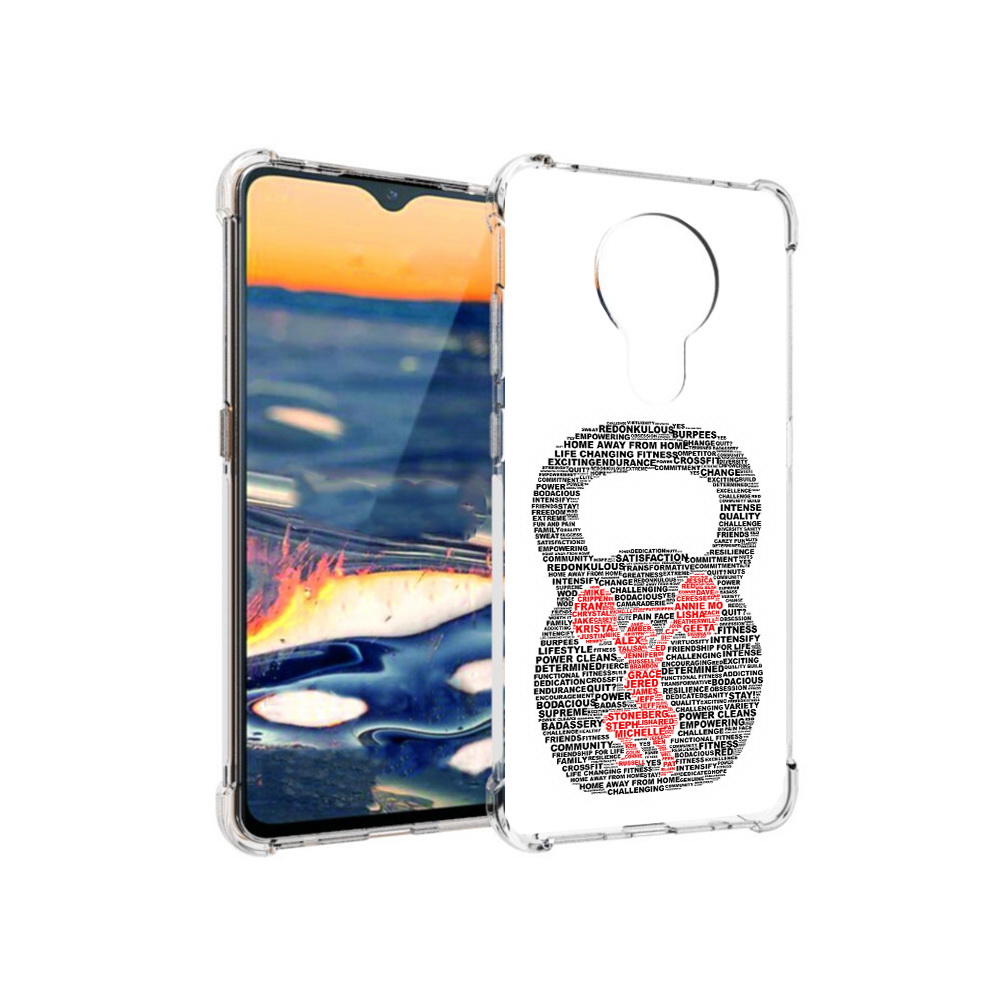 

Чехол MyPads Tocco для Nokia 5.3 бодибилдинг гиря из слов (PT227052.106.232), Прозрачный, Tocco