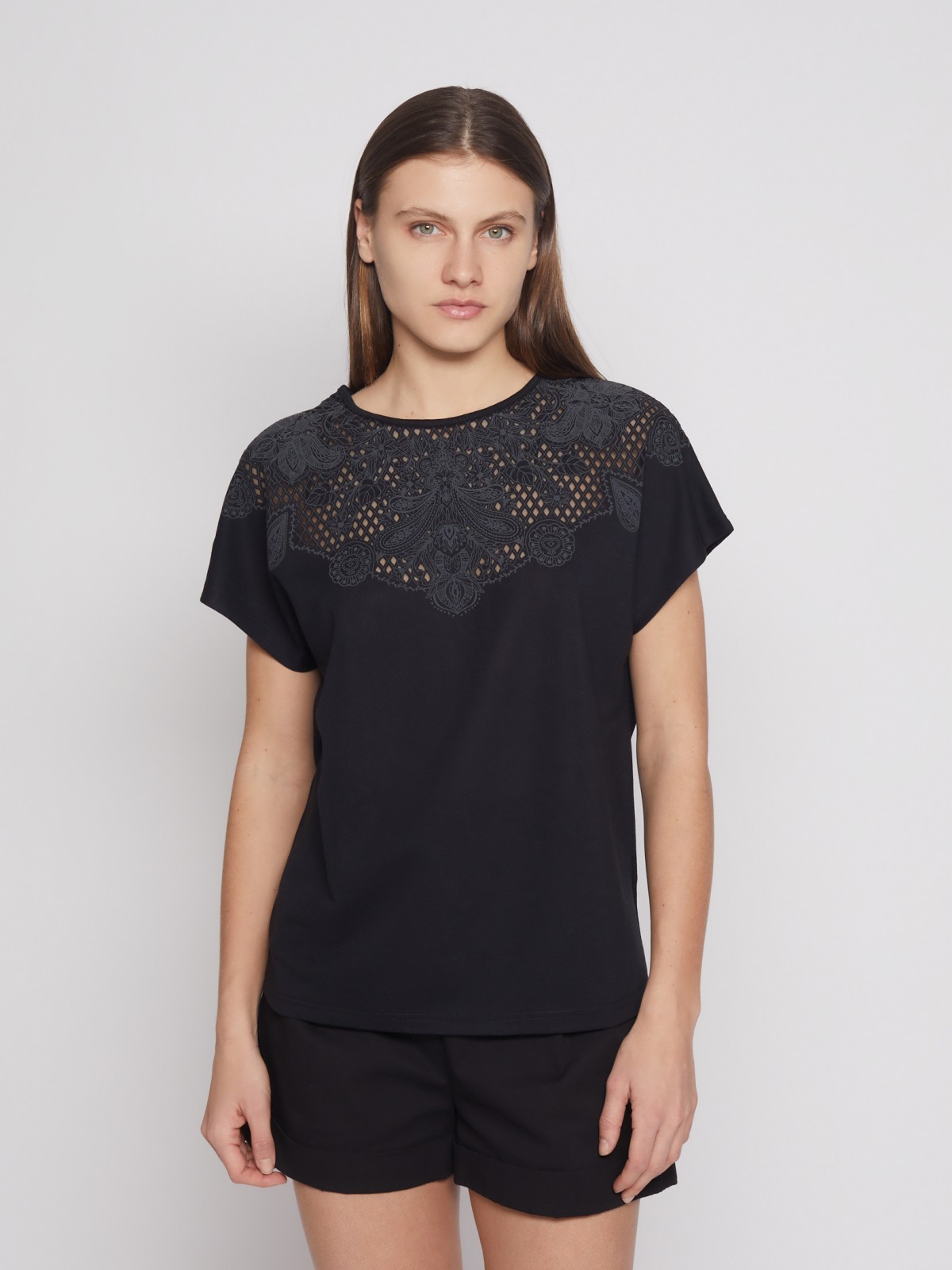 

Футболка женская Zolla 022243259133 черная XL, 022243259133