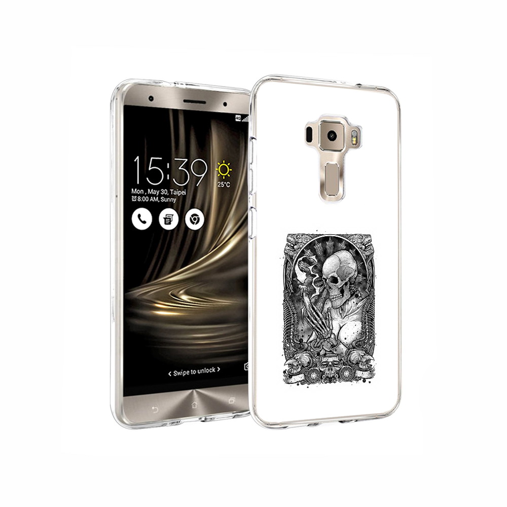 Чехол MyPads Tocco для Asus ZenFone 3 девушка скелет