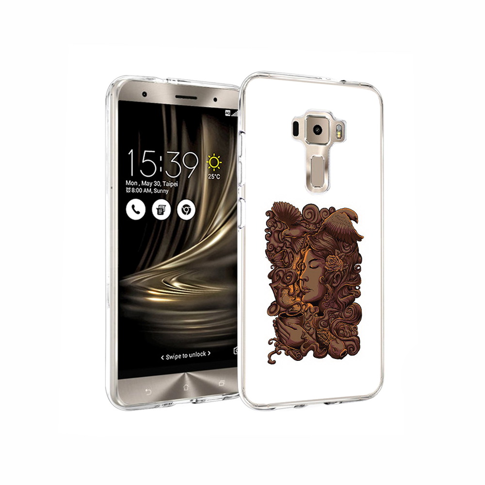 

Чехол MyPads Tocco для Asus ZenFone 3 девушка с длинными волосами абстракция, Прозрачный, Tocco