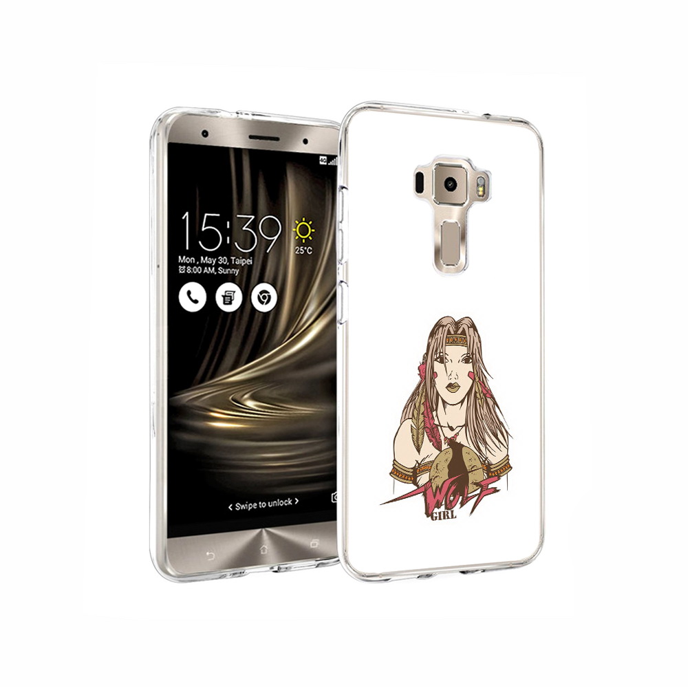 

Чехол MyPads Tocco для Asus ZenFone 3 девушка волк, Прозрачный, Tocco
