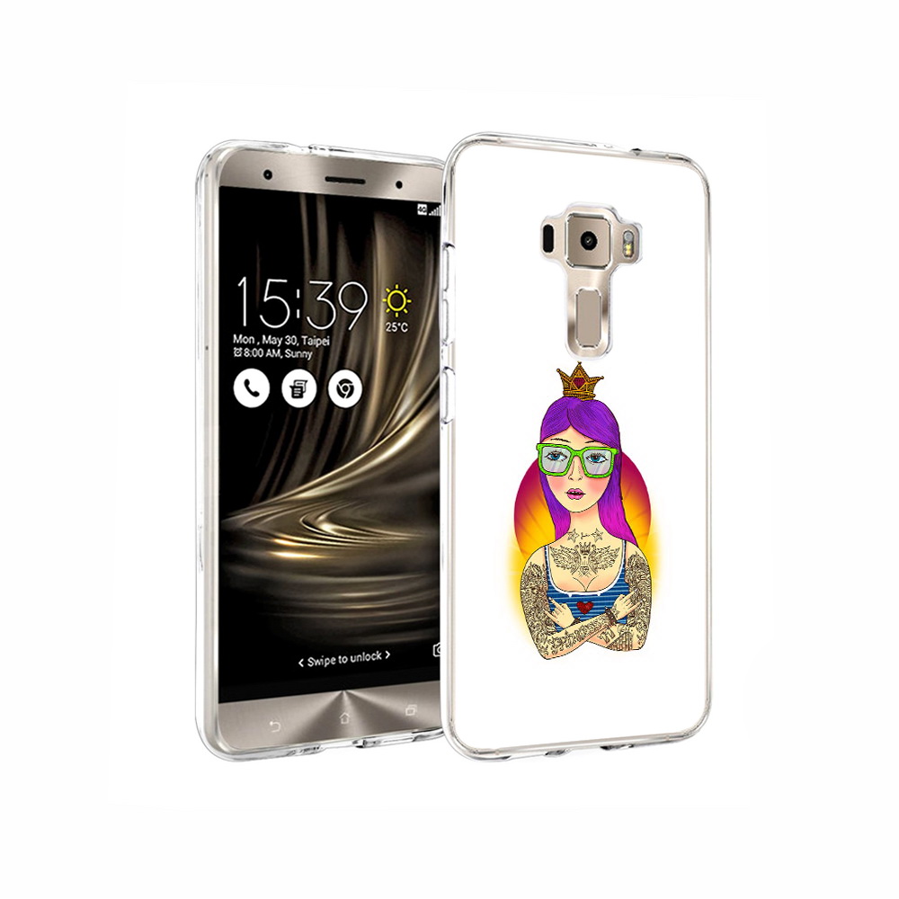 

Чехол MyPads Tocco для Asus ZenFone 3 девушка в татуировках с короной, Прозрачный, Tocco