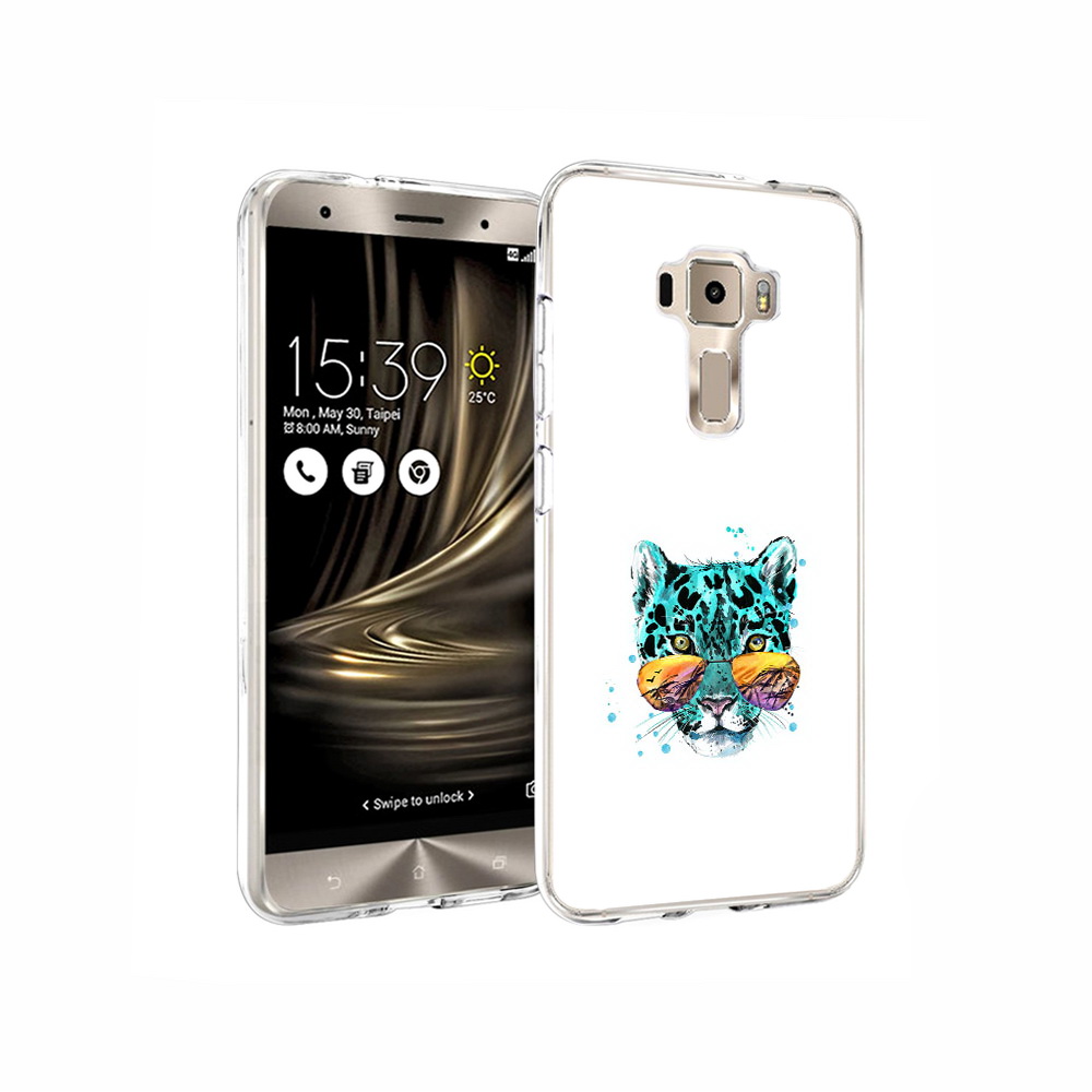 

Чехол MyPads Tocco для Asus ZenFone 3 голубой лео, Прозрачный, Tocco