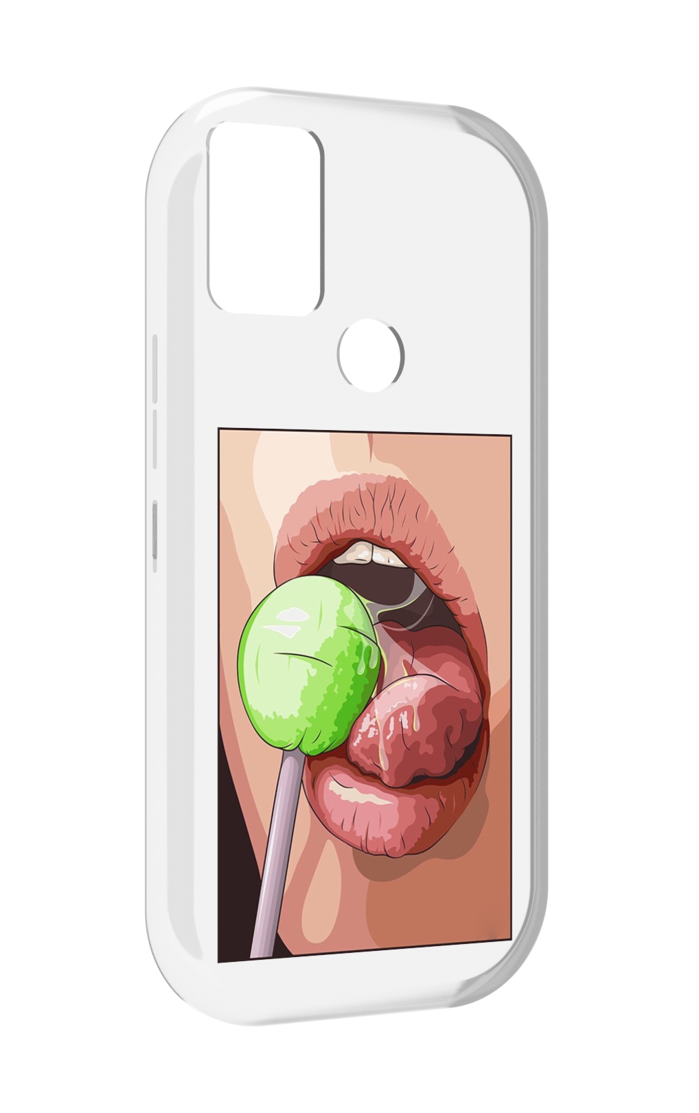 

Чехол MyPads зеленый-чупа-чупс женский для UMIDIGI A9, Прозрачный, Tocco