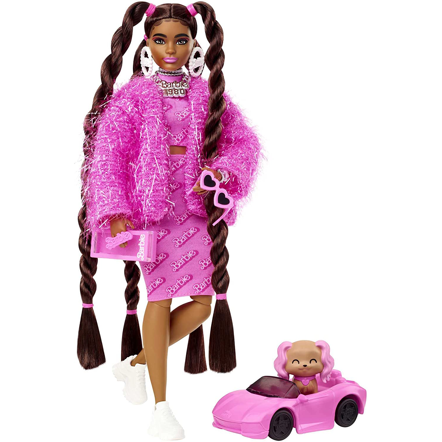 

Кукла Barbie Экстра в розовом костюме