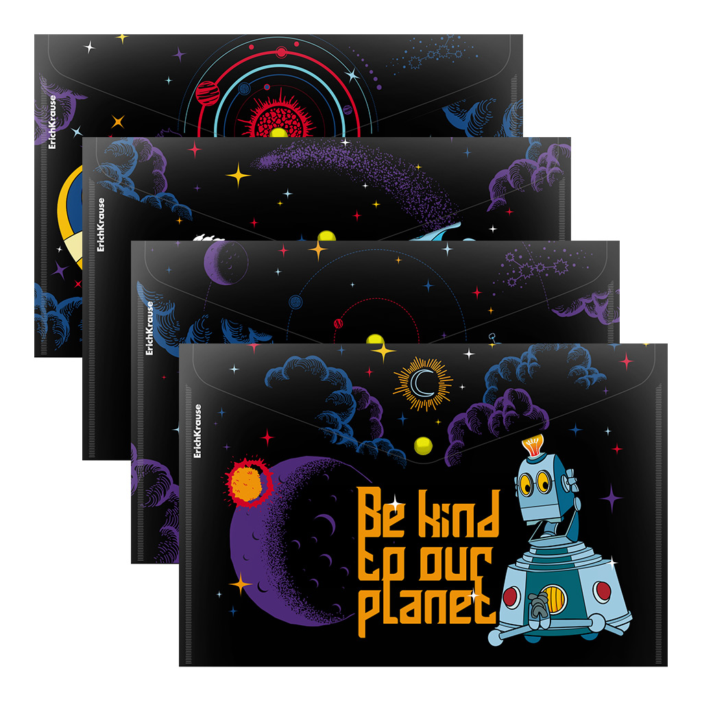 

Папка-конверт пластиковая ErichKrause Тайна третьей планеты, 12 шт 61153, Разноцветный