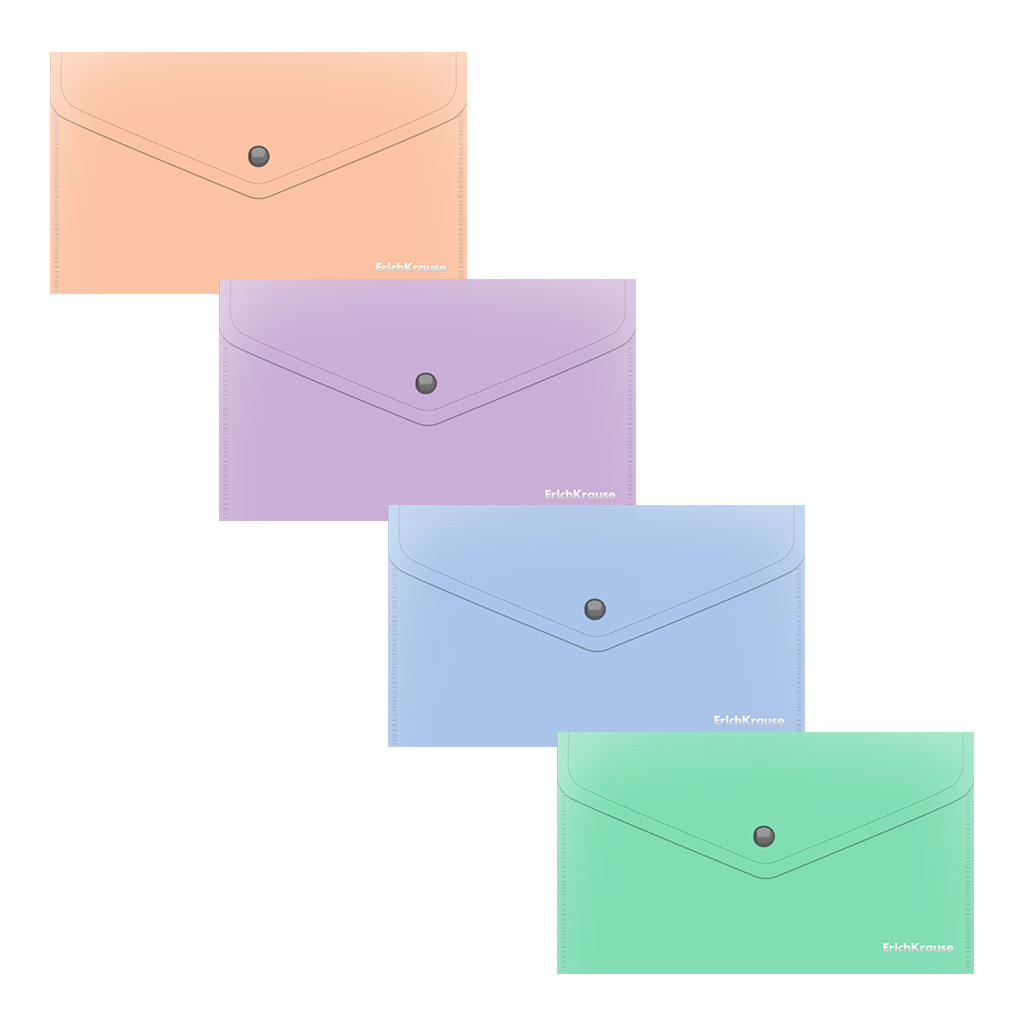 

Папка-конверт пластиковая ErichKrause Matt Pastel Bloom 61144, 12 шт, Разноцветный