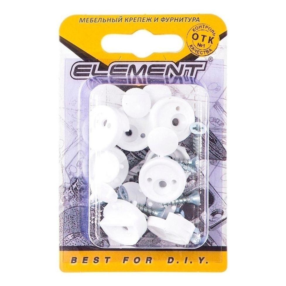 

Держатели для зеркала Element белые 8 шт, Белый