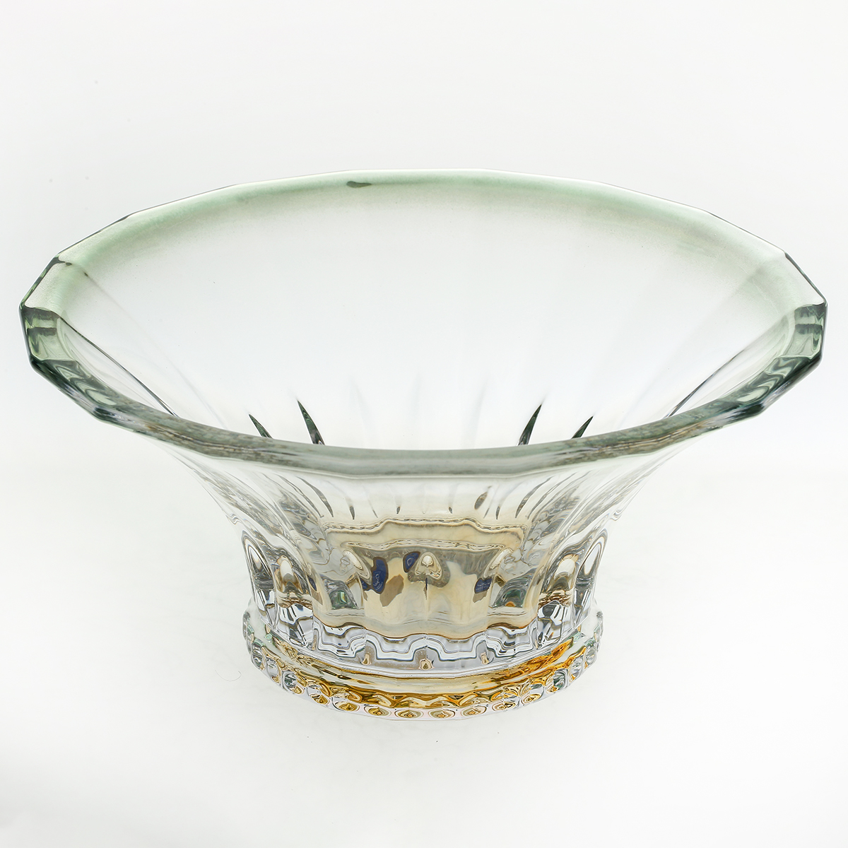 

Фруктовница Bohemia Gold Welington зеленая 25см
