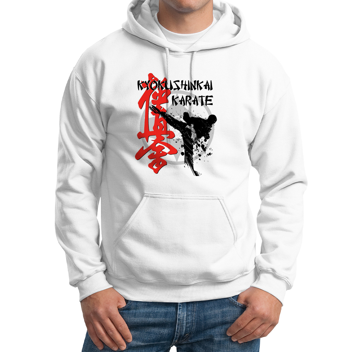 

Худи унисекс CoolPodarok Kyokushinkai karate киокушинкай каратэ белое 48 RU, M0113466