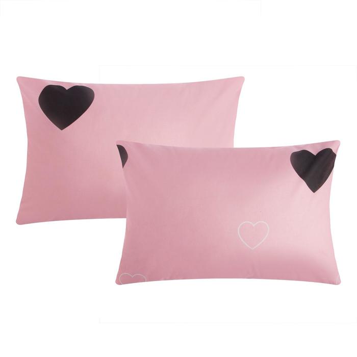 

Комплект наволочек "Этель" Pink heart 50х70 см - 2 шт, 100% хлопок, поплин, Pink heart Этель
