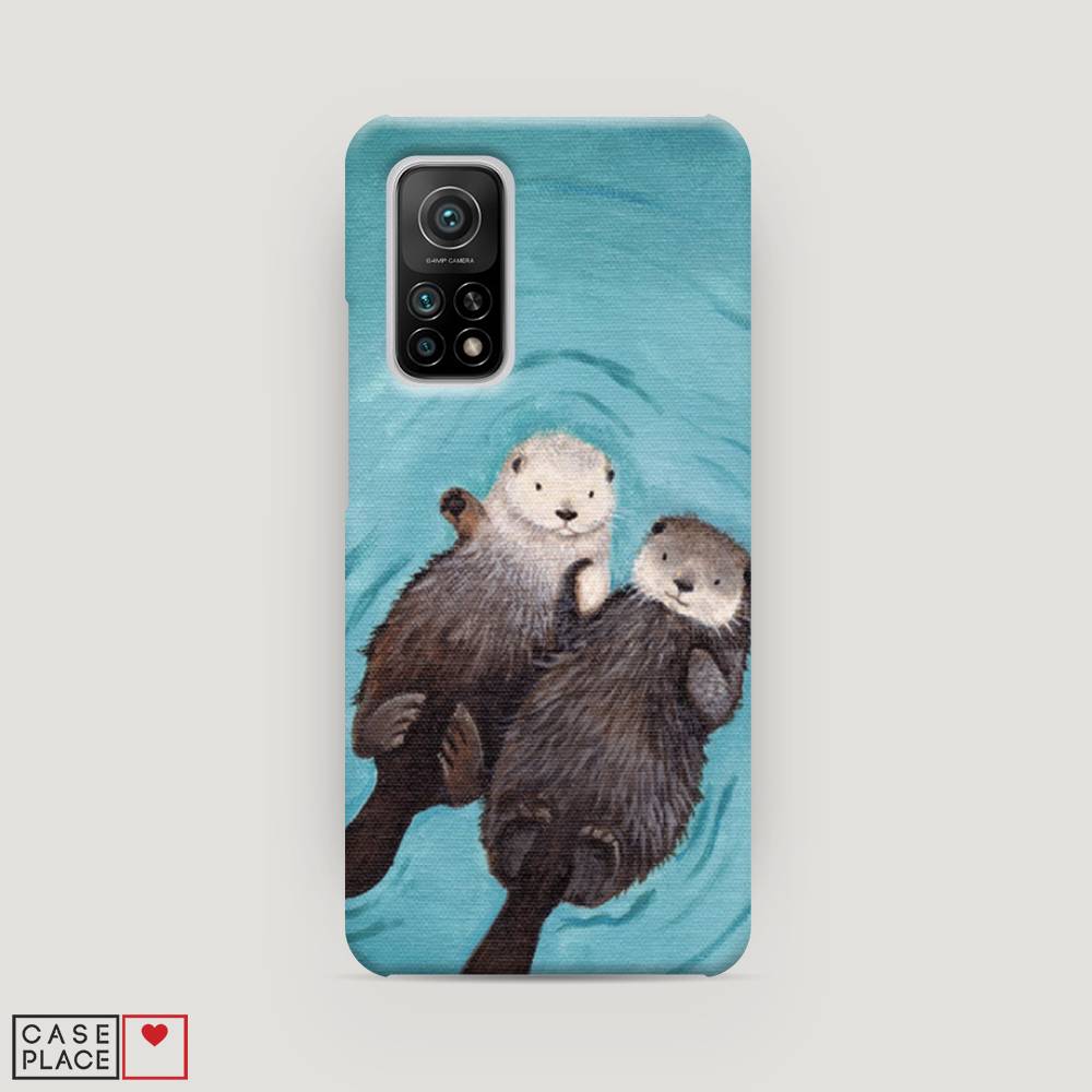 фото Пластиковый чехол "парочка бобров" на xiaomi mi 10t awog