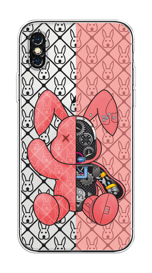 

Чехол на Apple iPhone XS Max "Киборг-заяц розовый", Розовый;прозрачный;черный, 11950-1