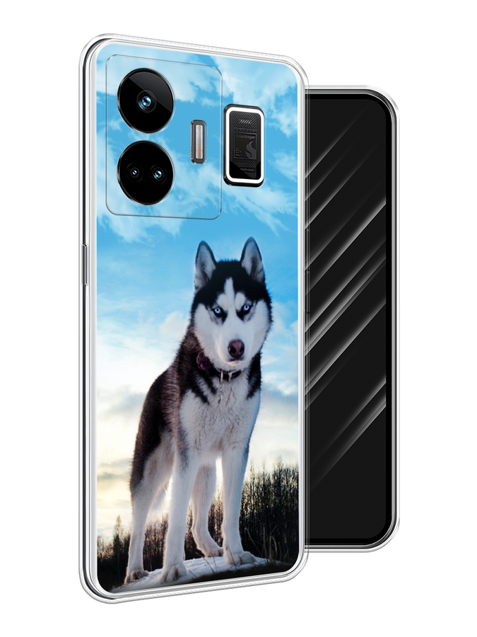 

Чехол Awog на Realme GT Neo 5 5G/GT 3 "Хаски 3", Белый;черный;голубой, 2513650-1