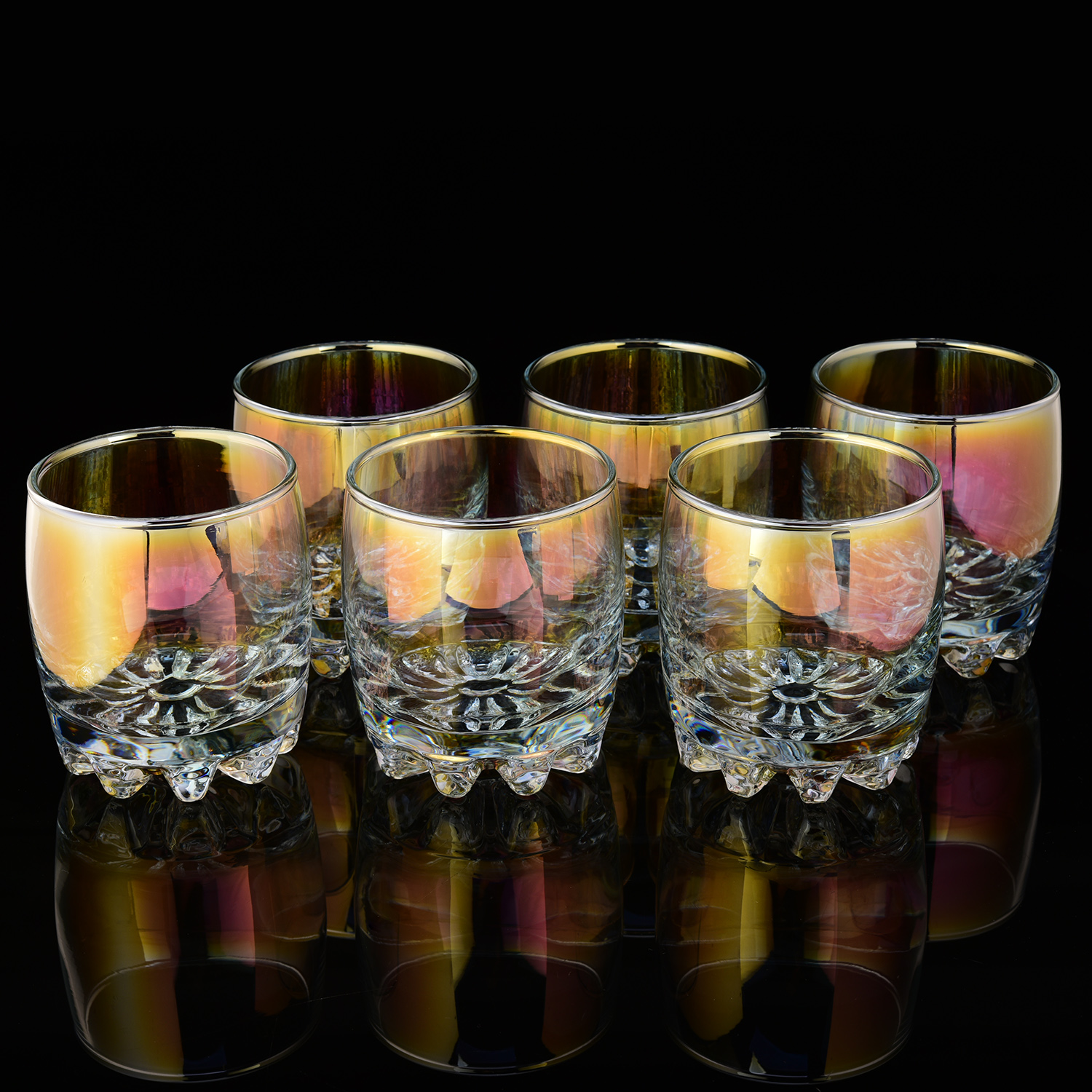 фото Набор бокалов под виски из цветного стекла. 330 мл. гусь хрустальный