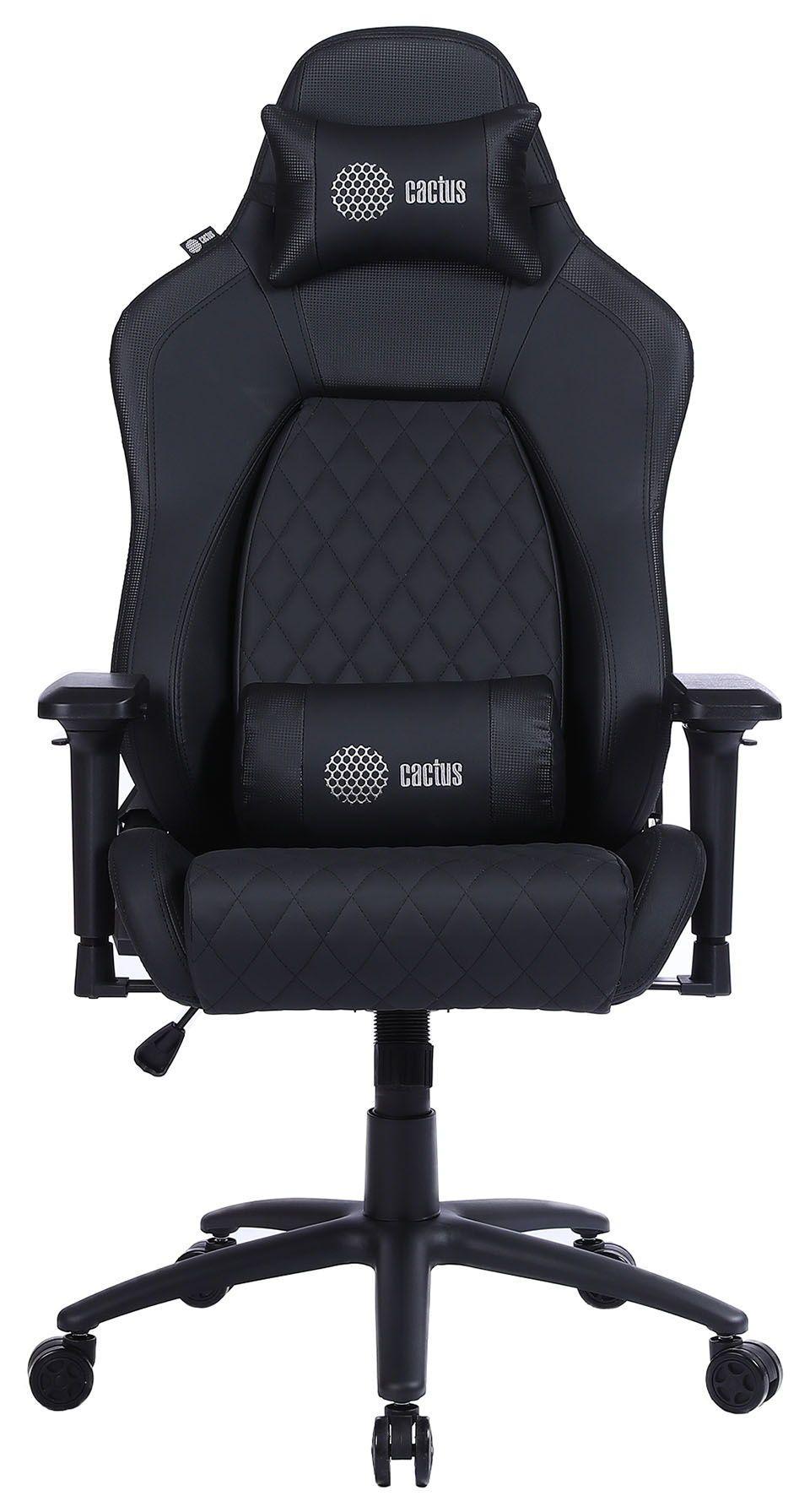 Кресло игровое Cactus CS-CHR-130-M с подголовником черный