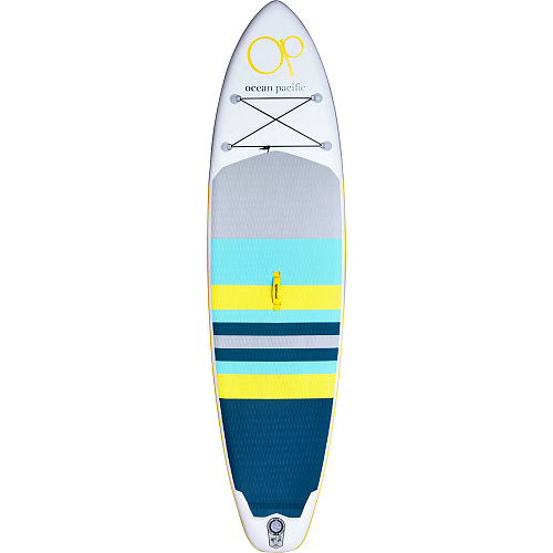 SUP-борд OCEAN PACIFIC Malibu 320x81x15 см белый/серый/желтый