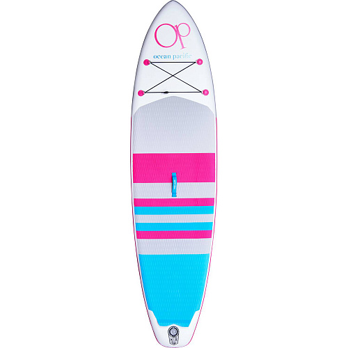 SUP-борд OCEAN PACIFIC Malibu 320x81x15 см белый/серый/розовый
