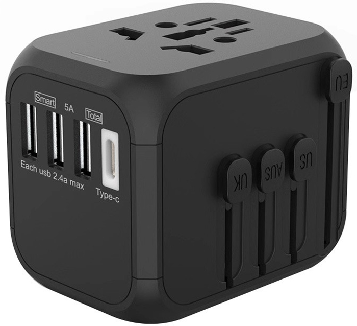 фото Переходник для розетки gsmin travel adapter hht230 black