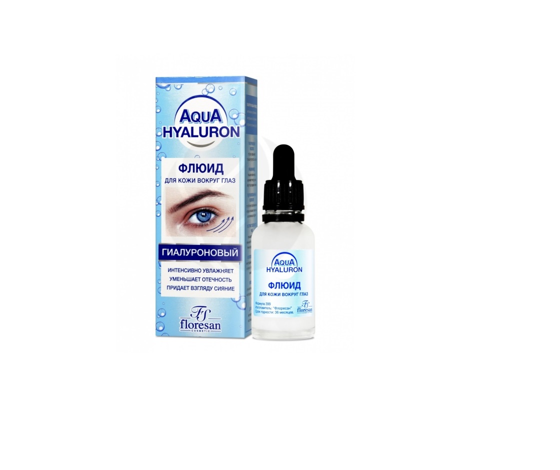 Флюид для кожи вокруг глаз Floresan AQUA HYALURON 30 мл офтолик витамины д глаз капс 30