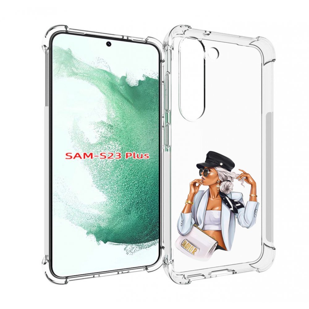 

Чехол MyPads девушка-в-белом-с-модной-сумочкой женский для Samsung Galaxy S23 Plus +, Прозрачный, Tocco