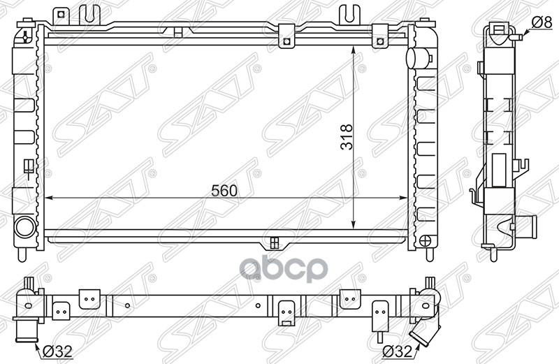 фото Радиатор lada granta 12-(трубчатый) sat арт. sg-ld0001