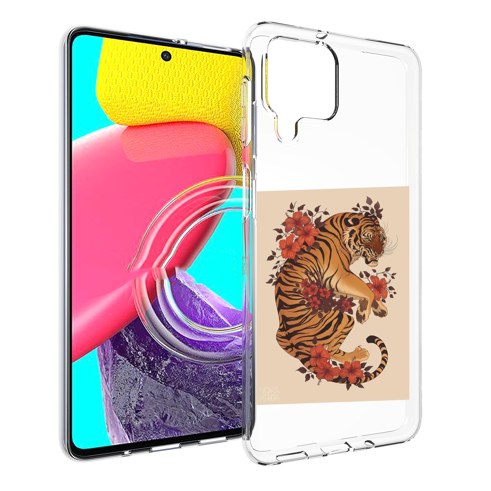 

Чехол Mypads Злой-Тигр-С-Цветами Для Samsung Galaxy M53 (Sm-M536), Прозрачный, Tocco