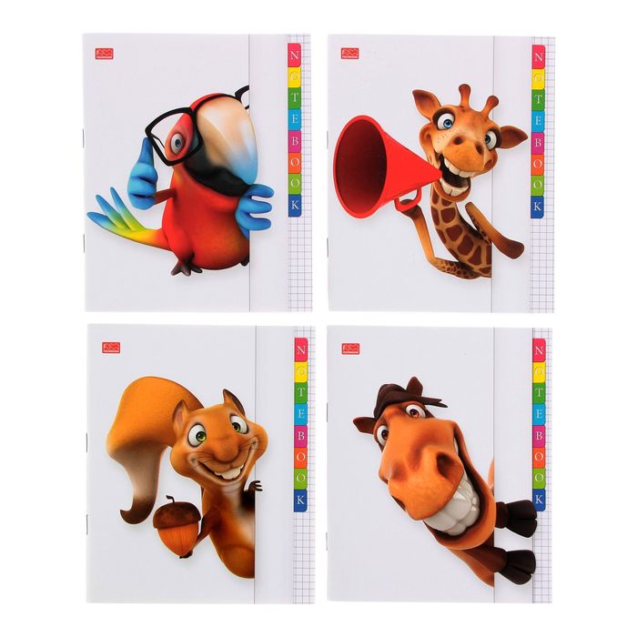 

Тетрадь 48 листов в клетку "КУ-КУ", обложка мелованный картон, выборочный УФ-лак, блок офс