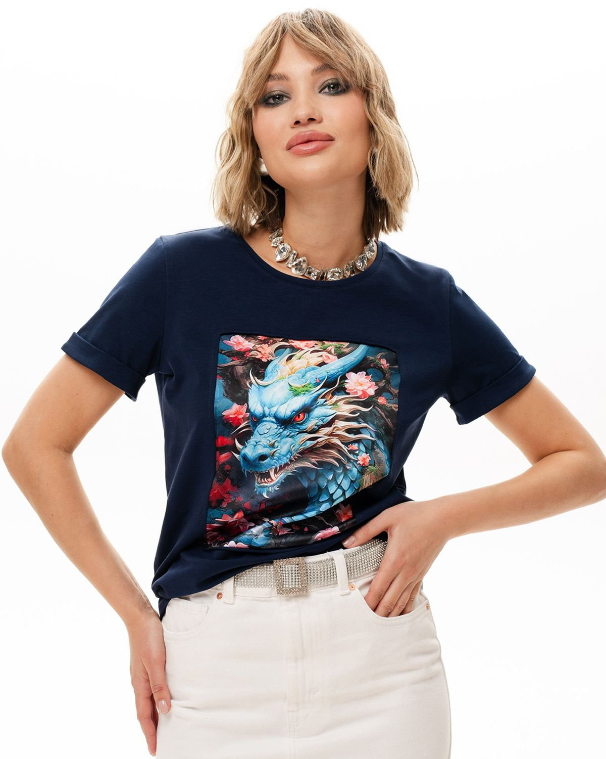 

Футболка женская SAHAR Art lab OFSK синяя XS, Синий, OFSK