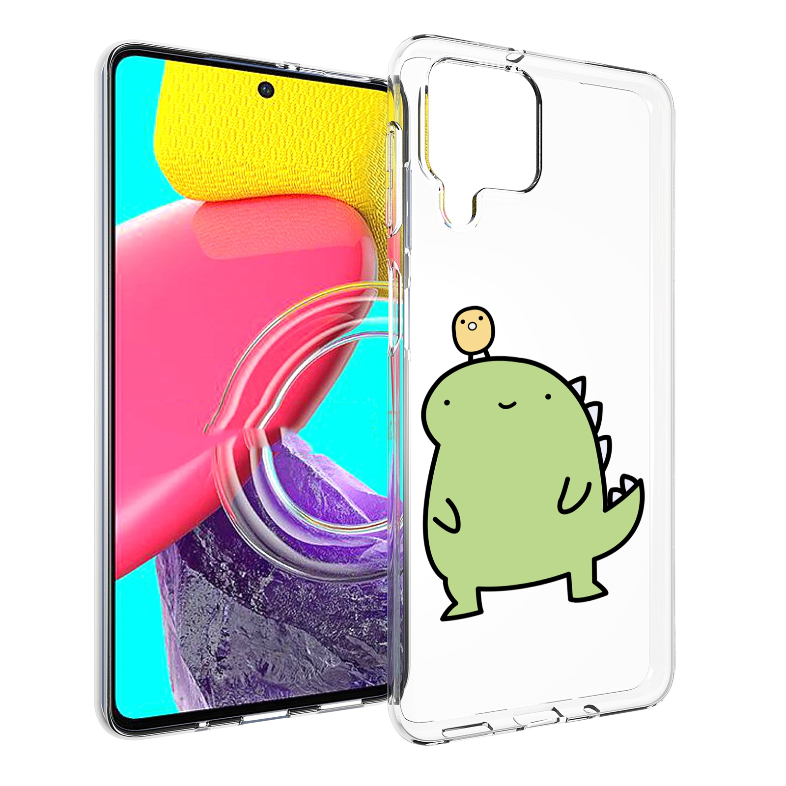 

Чехол Mypads Зеленый-Динозаврик Детский Для Samsung Galaxy M53 (Sm-M536), Прозрачный, Tocco