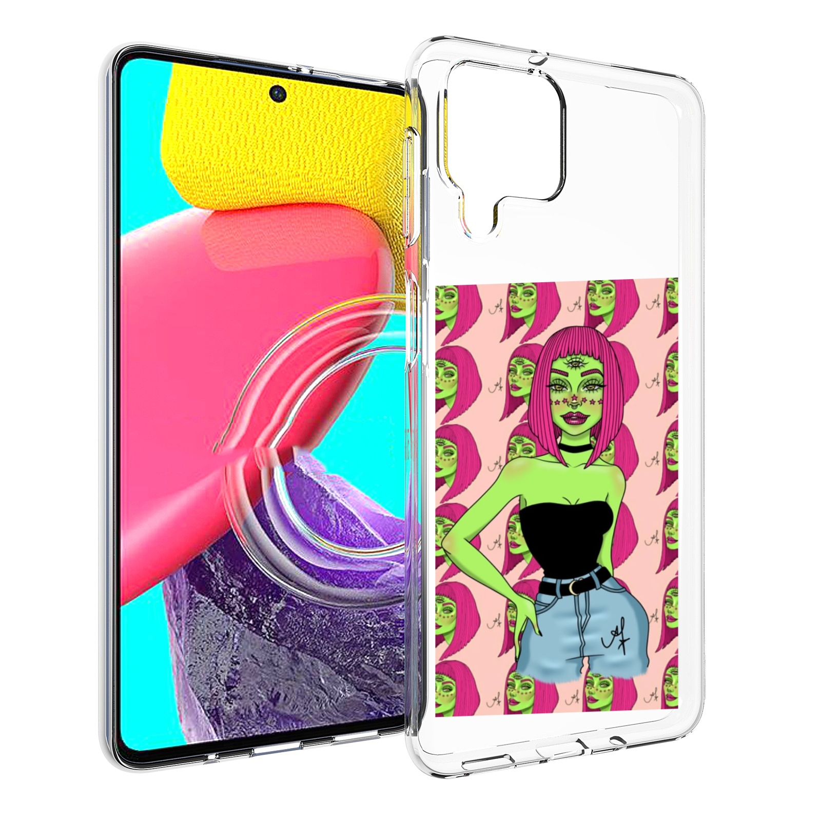 Чехол Mypads Зеленая-Девушка-С-Глазом Женский Для Samsung Galaxy M53 (Sm-M536)