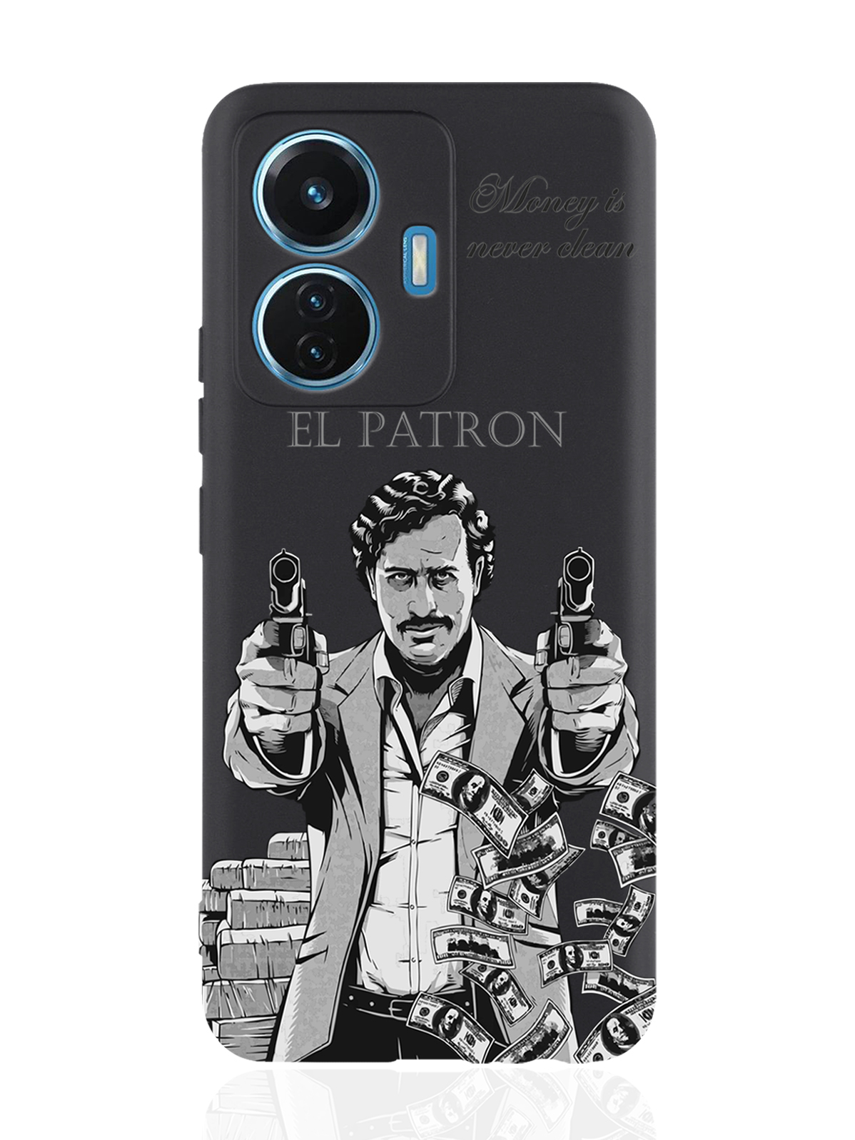 

Чехол MustHaveCase для Vivo T1/S15e El Patron Pablo Escobar/ Пабло Эскобар черный, Серый;черный