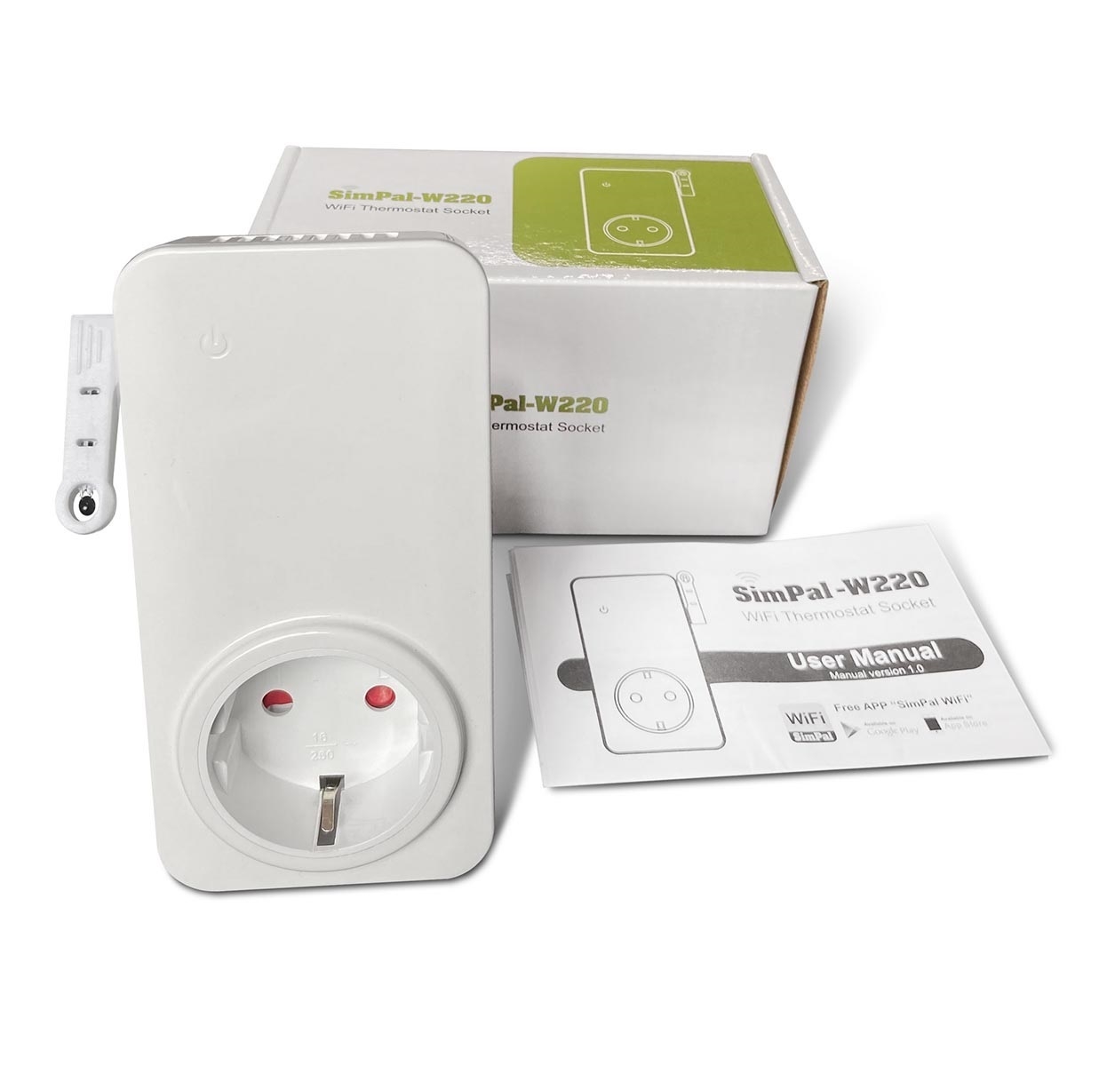 SimPal Wi-Fi розетка Simpal W220 с температурным датчиком