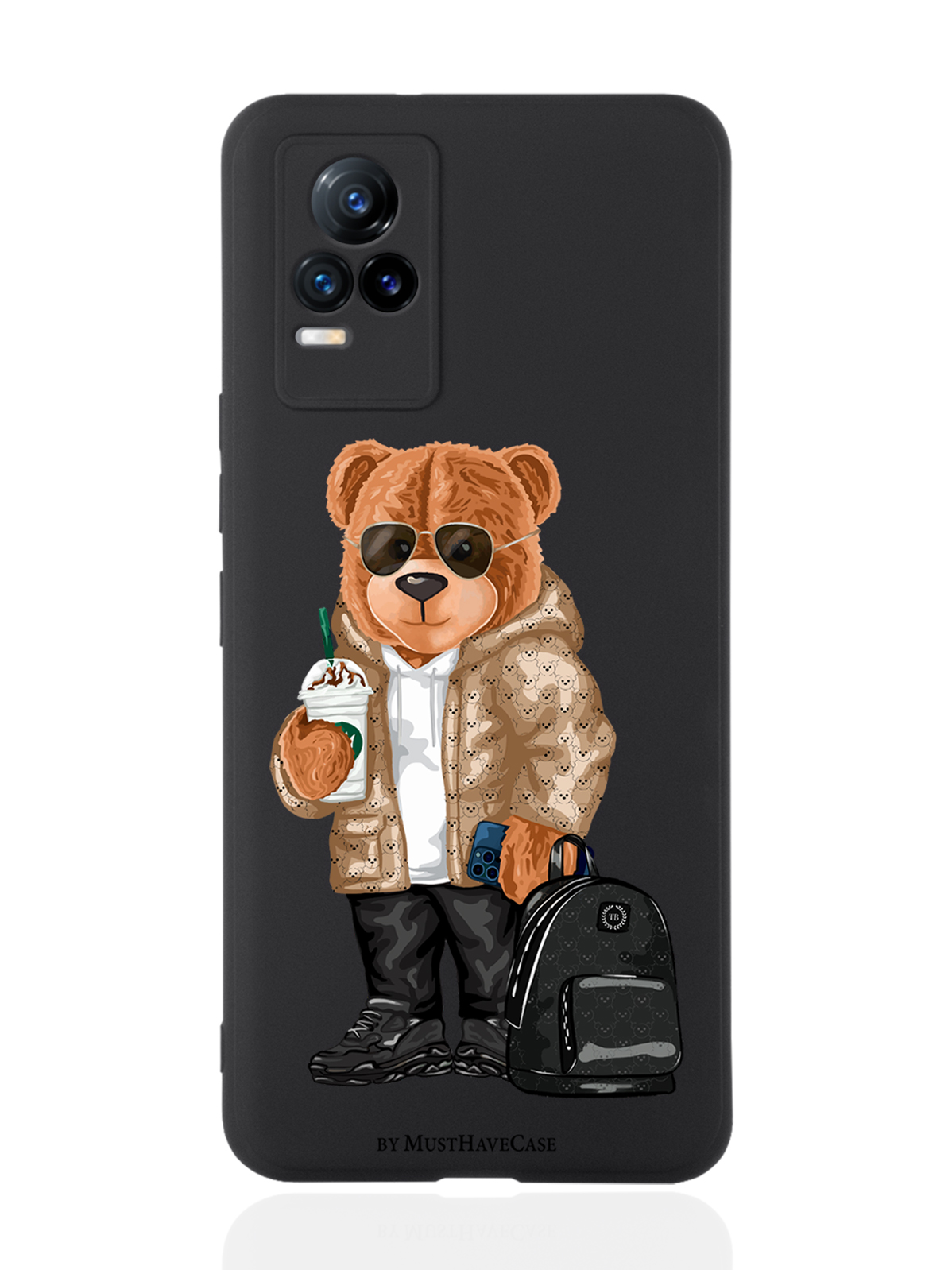 

Чехол MustHaveCase для Vivo V21e Tony Style в очках черный, Коричневый;черный;белый