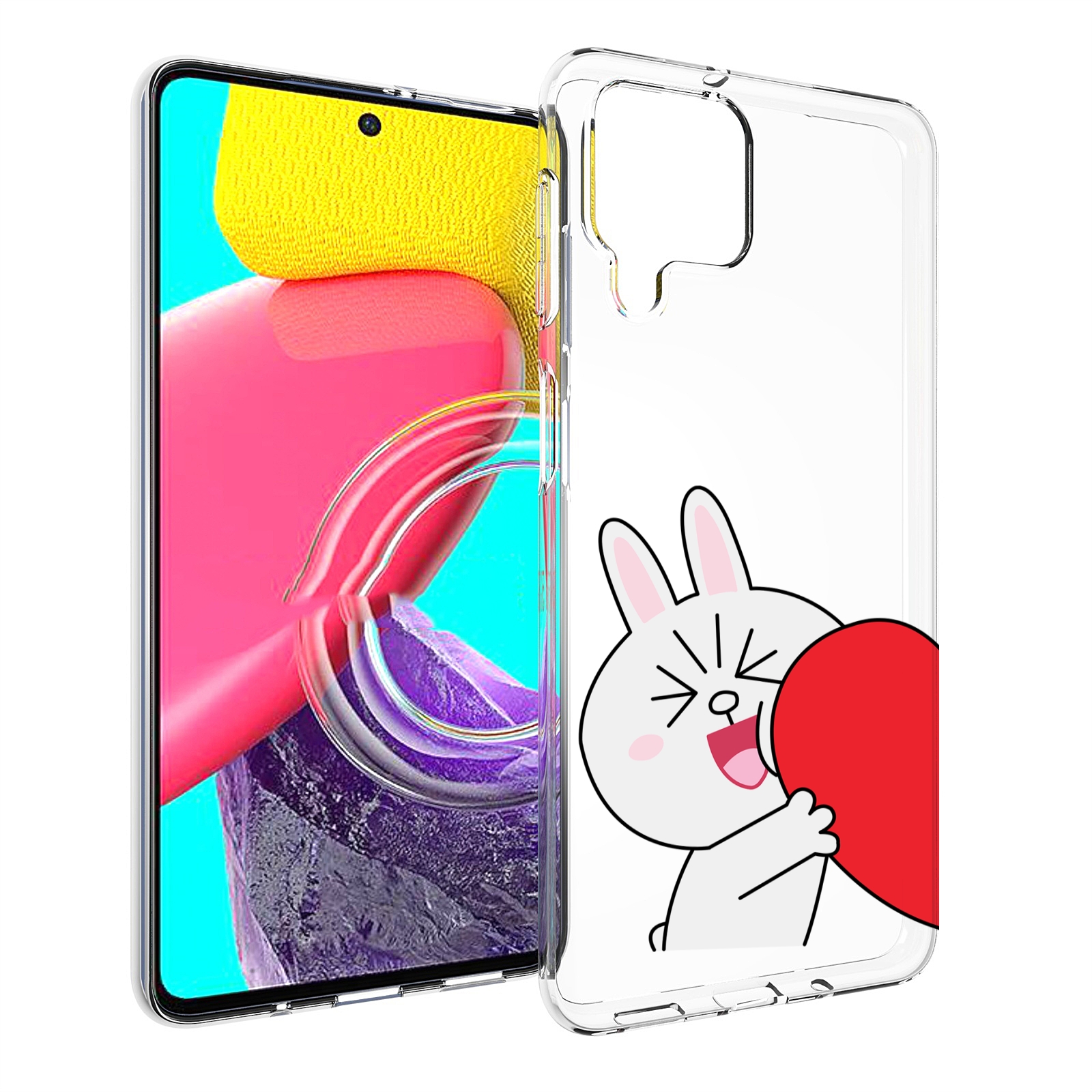 

Чехол Mypads Зайчик-С-Полуседрцем Для Samsung Galaxy M53 (Sm-M536), Прозрачный, Tocco
