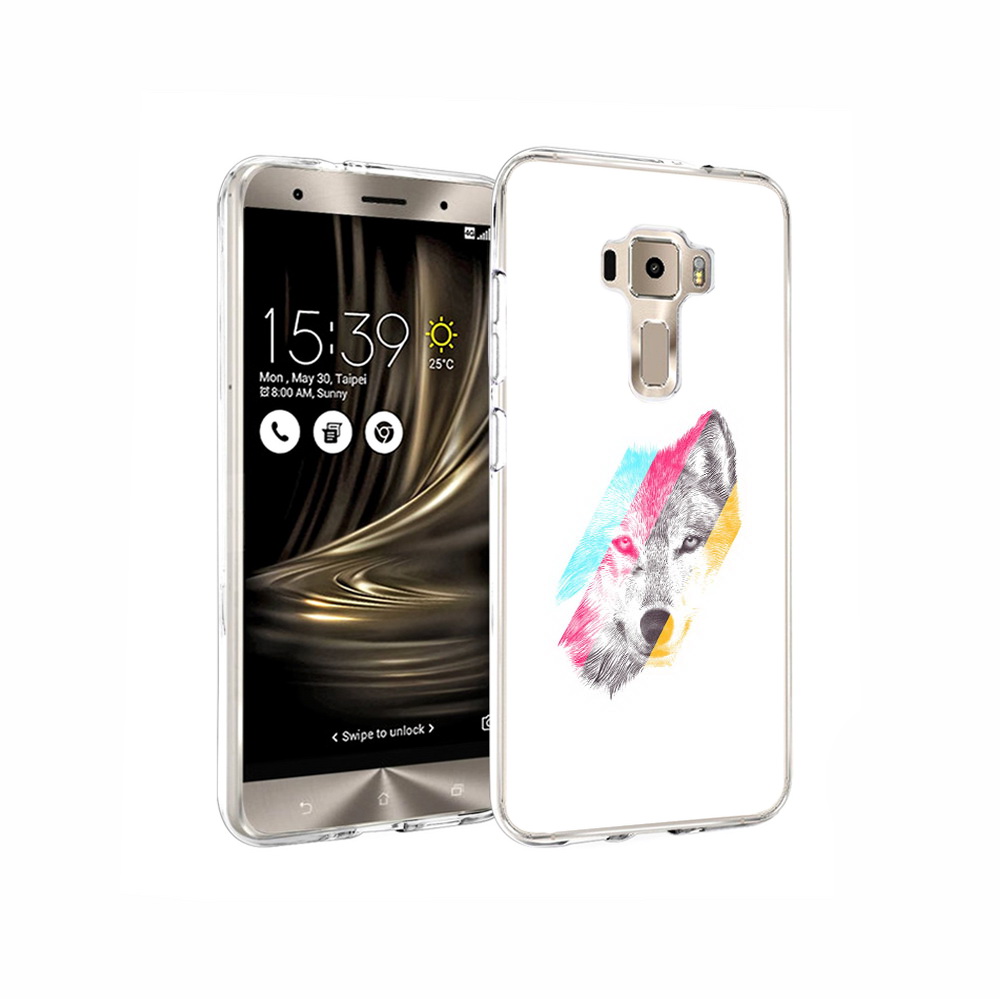 Чехол MyPads Tocco для Asus ZenFone 3 волк градиент