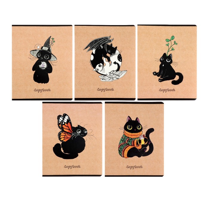 

Тетрадь 48 листов в клетку "Эко-коты", обложка мелованный картон, выборочный твин-лак, бло