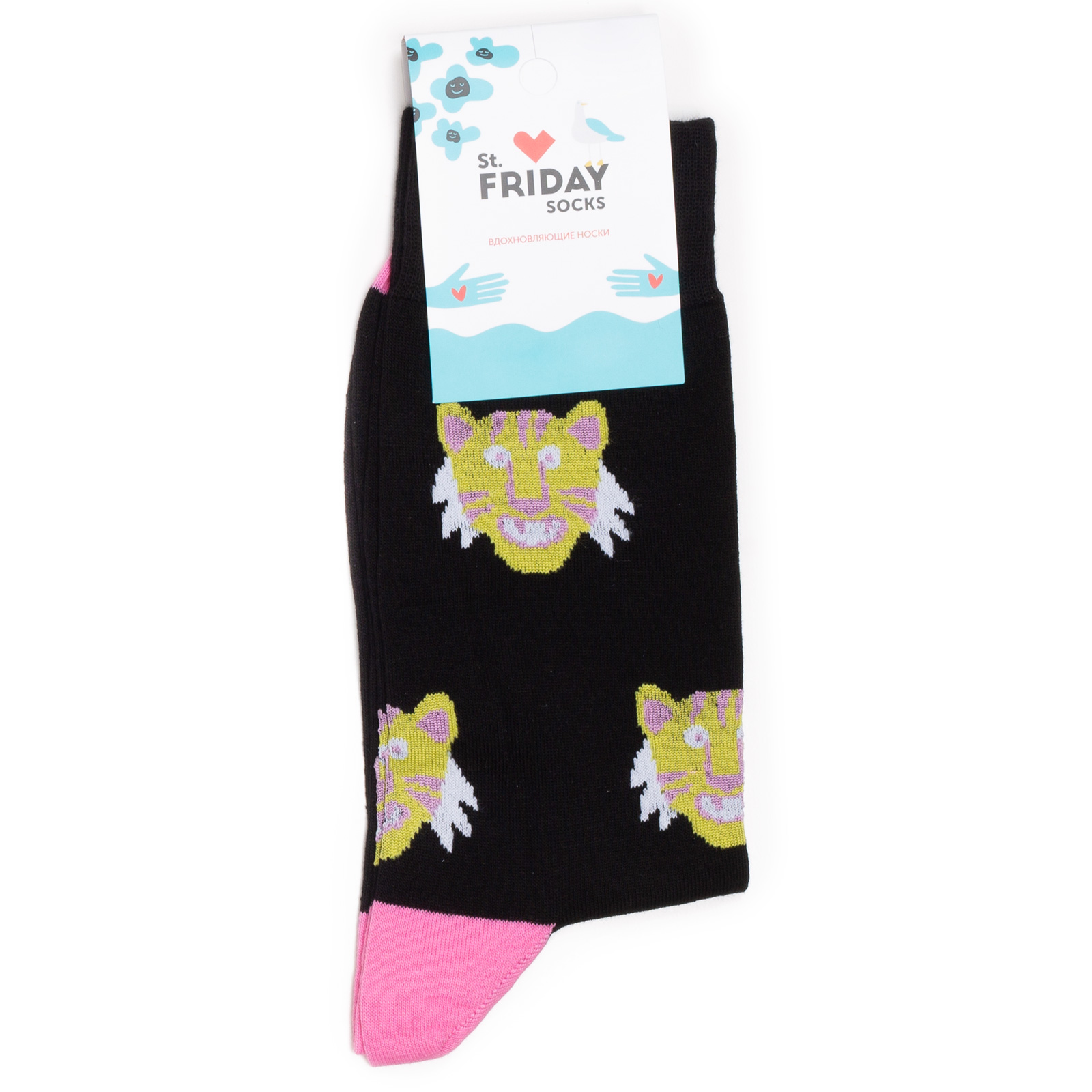 

Носки St. Friday Socks Freaky Tiger черные, Черный, Freaky Tiger