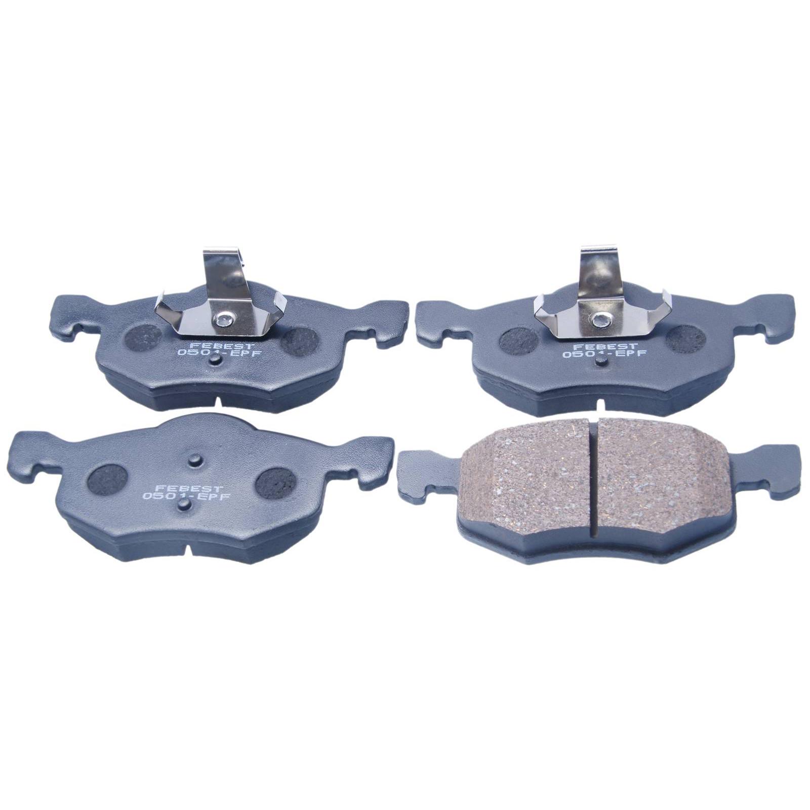 

Колодки тормозные передние (с прижимной скобой) FORD, MAZDA 0501-EPF FEBEST