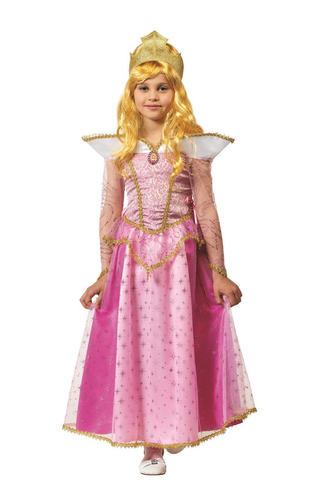 Карнавальный костюм Jeanees 7064 розовый, 140 корона принцессы золотая из 2 х частей