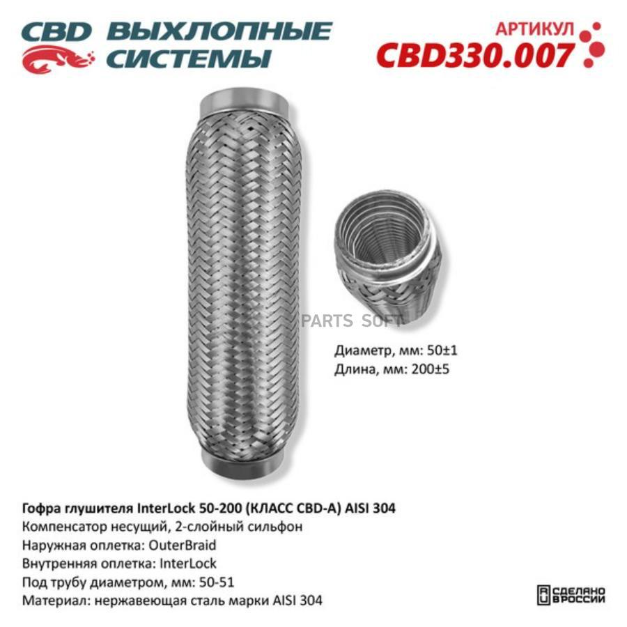 

Гофра глушителя InterLock 50-200 (КЛАСС CBD-A) AISI 304. CBD CBD330.007