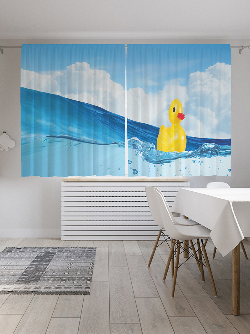

Шторы с фотопечатью JoyArty "Морская утка" из сатена, 290х180 см