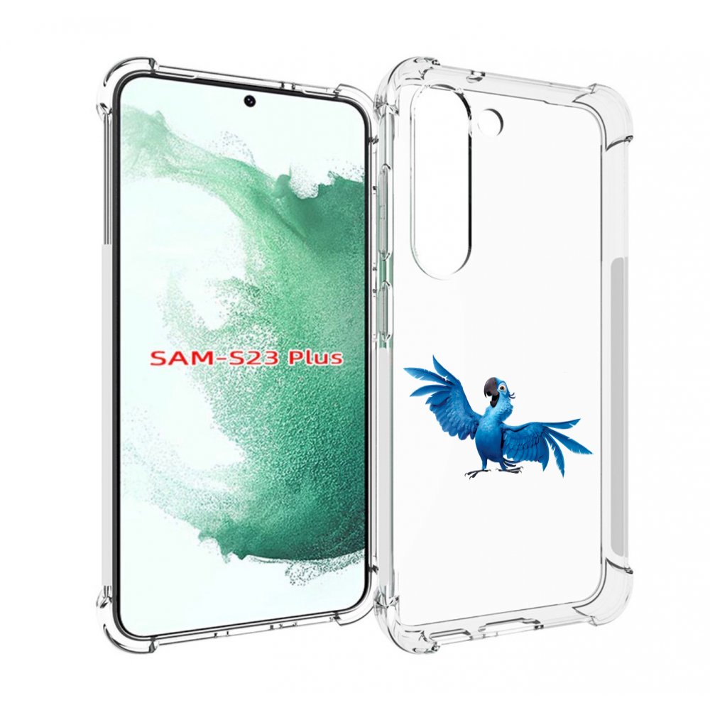 

Чехол MyPads голубой-попугайчик для Samsung Galaxy S23 Plus +, Прозрачный, Tocco