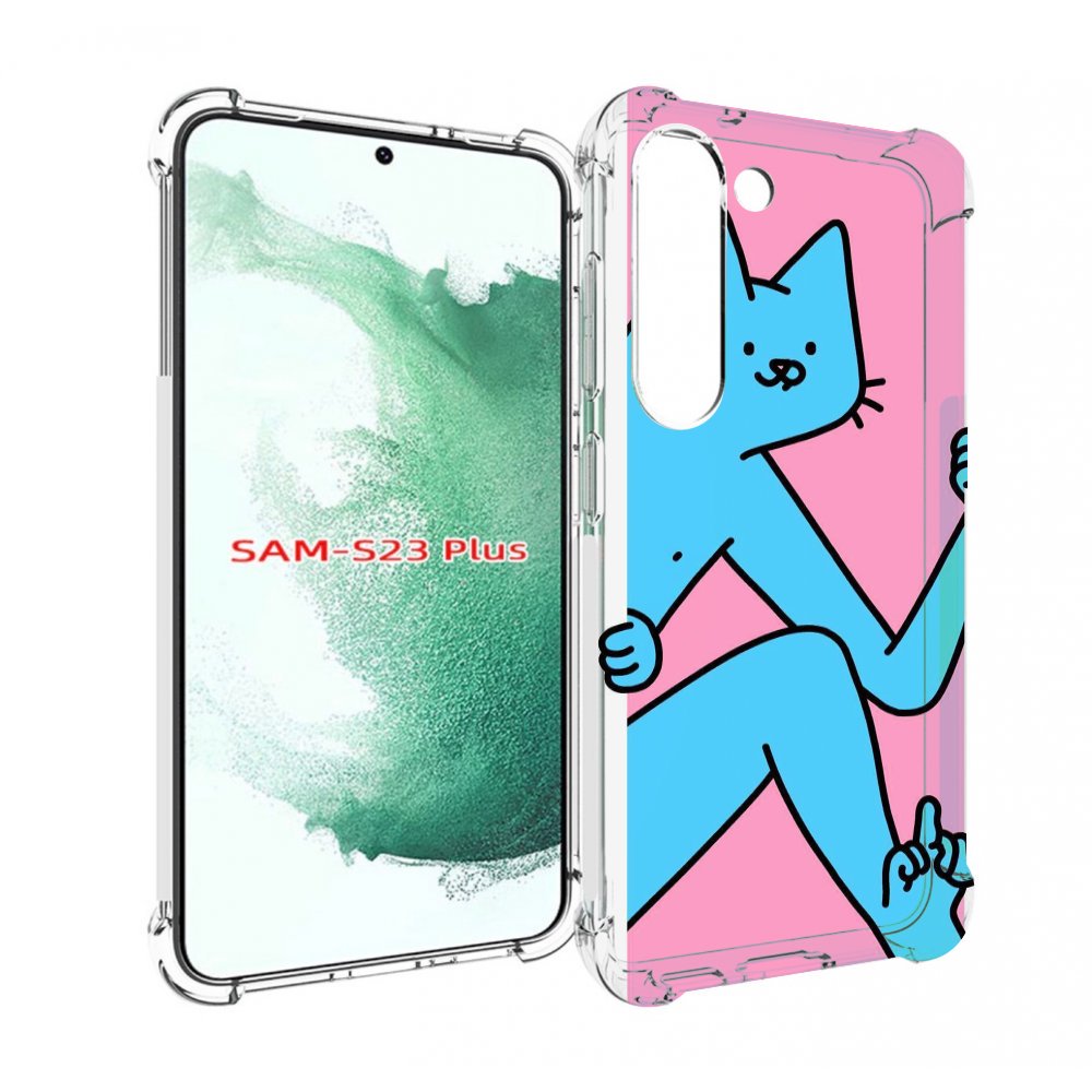 

Чехол MyPads голубой кот в дверце для Samsung Galaxy S23 Plus +, Прозрачный, Tocco